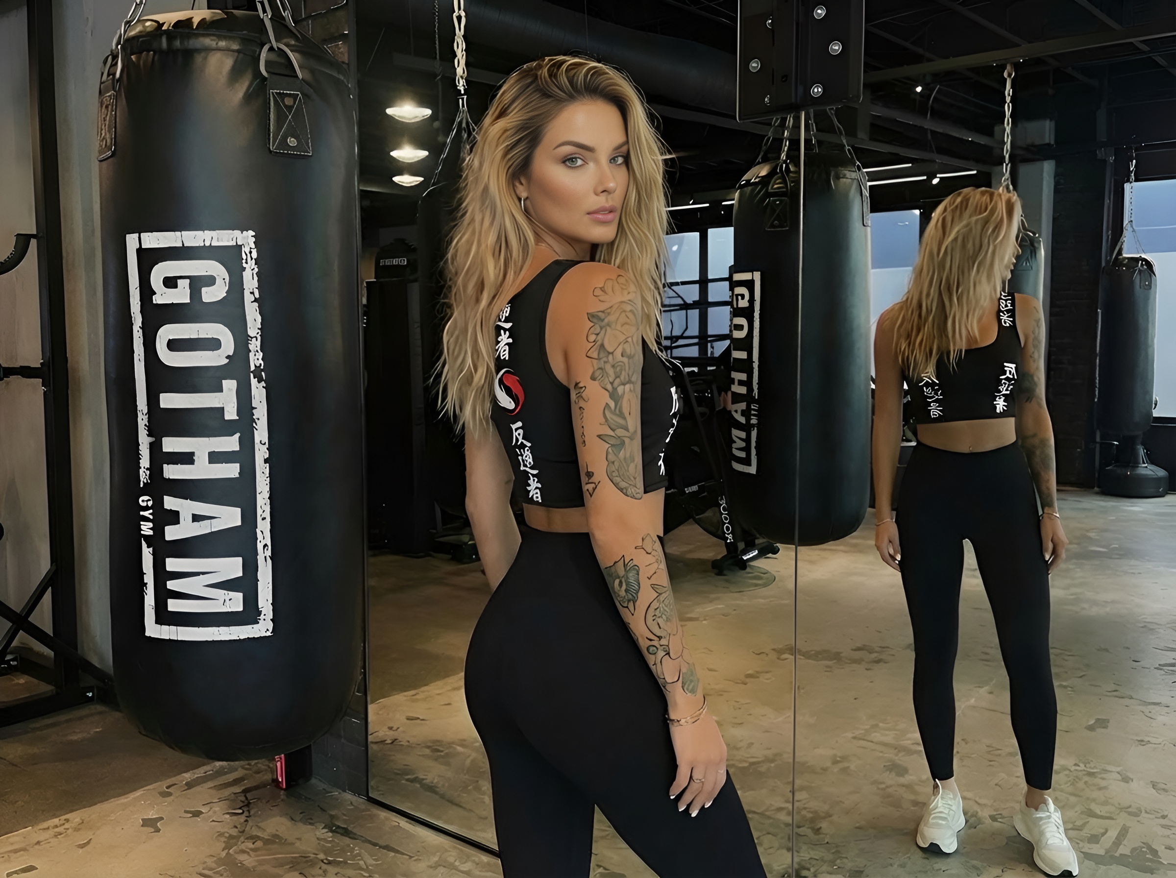 Japanese "Rebel" Signs | Women Crop Top BLACK - Image 7