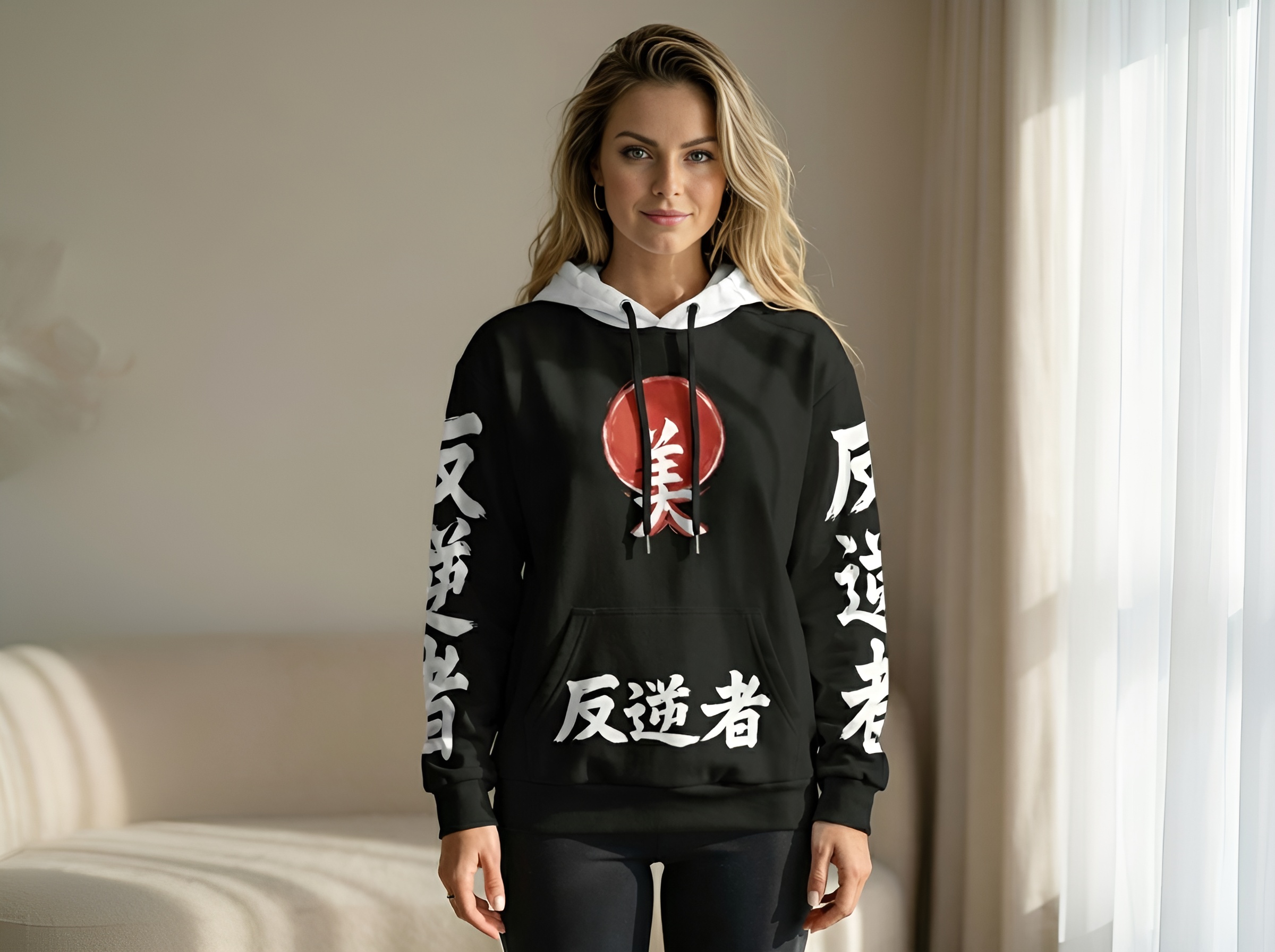 Japanese "Rebel-YinYang Koi- Beauty" Hoodie | WOMEN